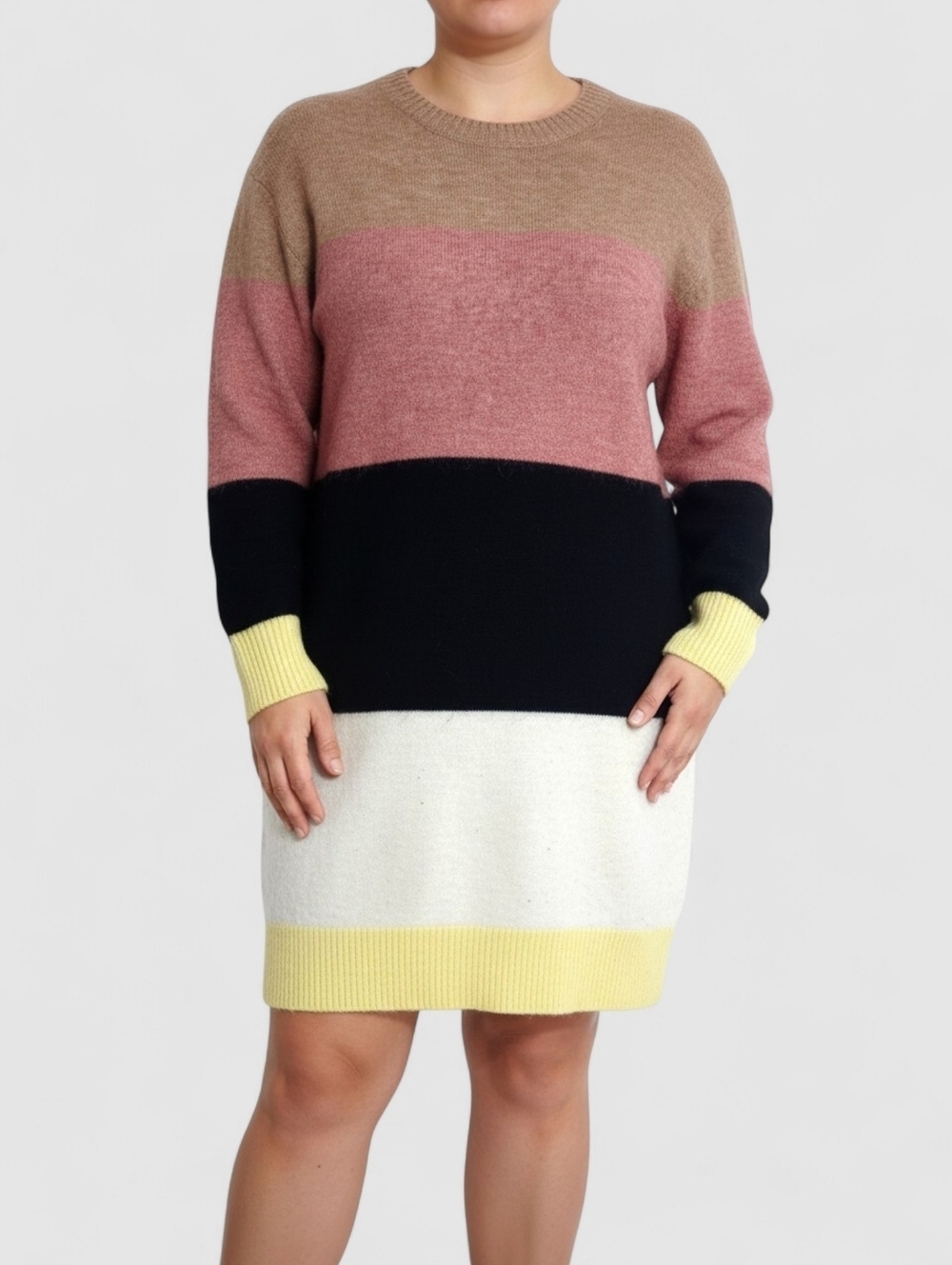 Aritzia Wilfred Free Cipriana Alpaca Wool Sweater Dress Colorblock Size 2